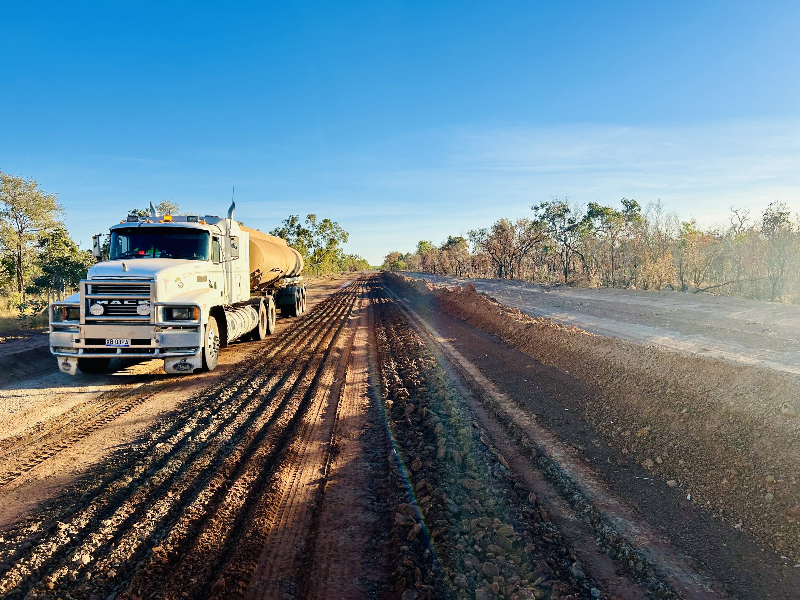 Walkabout Civil Doomadgee - truck on road with blue skies