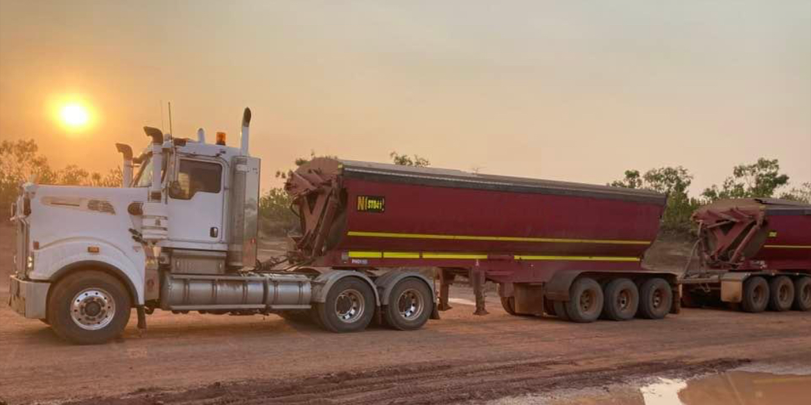 Walkabout Civil Doomadgee red truck on dirt road